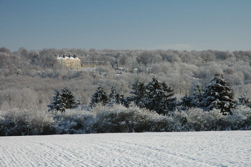Villarceaux Château du Haut sous la neige